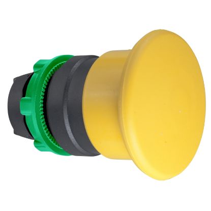 Picture of Harmony XB5, Head for non illuminated pushbutton, plastic, yellow, mushroom 40mm, 22mm, spring return