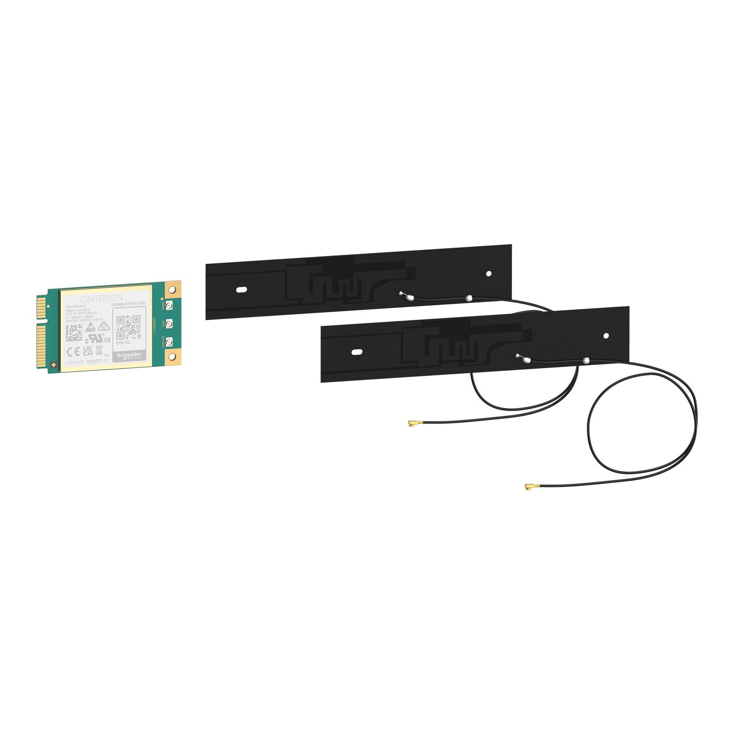 Picture of 4G modem kit, EVlink Pro AC, with 4G cellular modem and 2 antennas