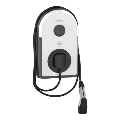 Picture of Charging station, EVlink Pro AC, 22kW, 32A, 3P+N, T2 attached cable, RDC-DD 6mA, MNx aux.