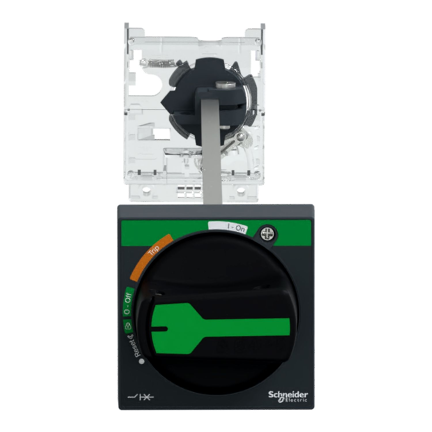 Picture of Extended rotary handle kit, TeSys GV2, TeSys Deca, IP54, black handle, with trip indication, for GV2L-GV2P