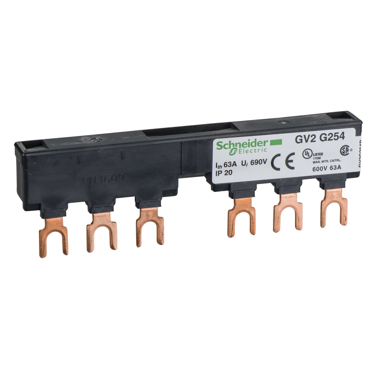 Picture of Linergy FT Comb busbar, TeSys D, 63 A, 2 tap-offs, 54 mm pitch