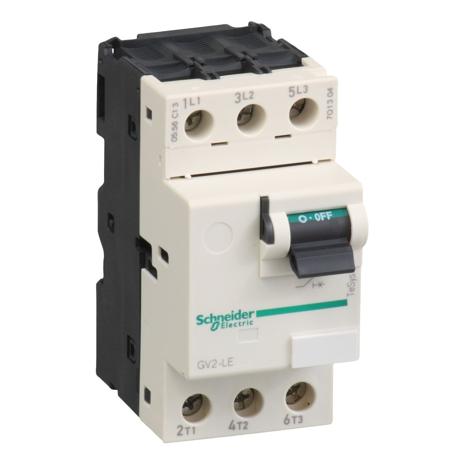 Picture of Motor circuit breaker, TeSys GV2, TeSys Deca,3P,1A,magnetic,toggle control,screw clamp terminals