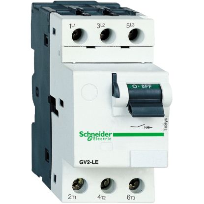 Picture of Motor circuit breaker, TeSys GV2, TeSys Deca,3P,10A,magnetic,toggle control,screw clamp terminals