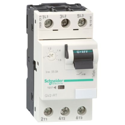 Picture of Motor circuit breaker, TeSys GV2, TeSys Deca,3P,17-23A,thermal magnetic,screw clamp terminals,toggle handle