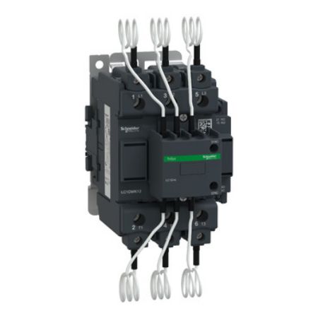 Picture of Capacitor contactor, Tesys Deca, 63kVAR at 400/415V 50Hz, 415V AC 50/60Hz coil, screw clamp terminals
