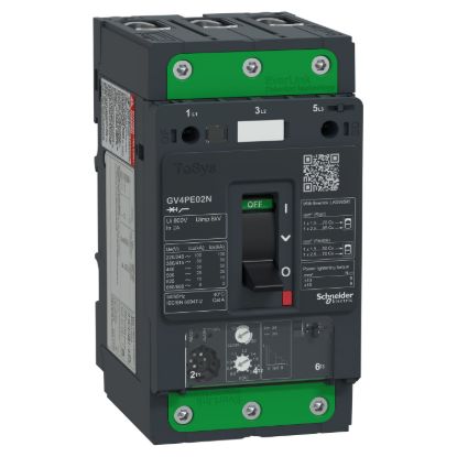 Picture of Motor circuit breaker, TeSys GV4, TeSys GV4, 3P, 2A, Icu 50kA, thermal magnetic, Everlink terminals