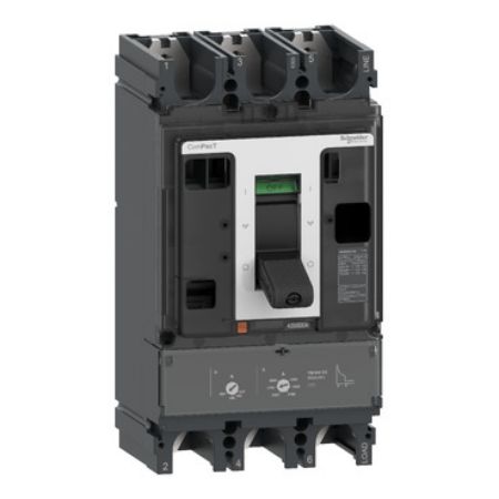 Picture of Circuit breaker, ComPacT NSX400F DC, 36kA/750VDC, 3 poles, TM-DC trip unit 320A