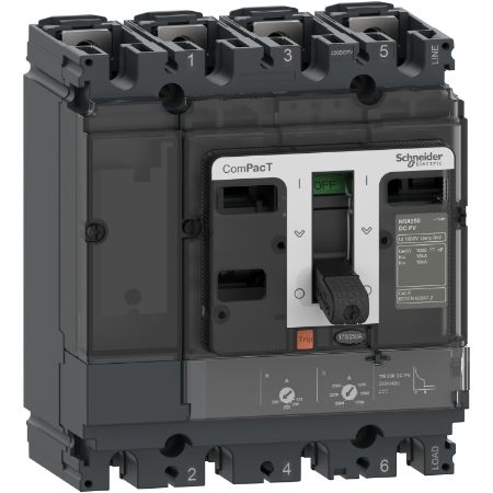 Picture of Circuit breaker, ComPacT NSX200 DC PV, 10kA/1000VDC, 4 poles, TM-DC PV trip unit 200A