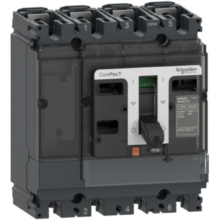 Picture of Switch disconnector, ComPacT NSX160NA DC PV, 4 poles, fixed, 160A rating, 1000V
