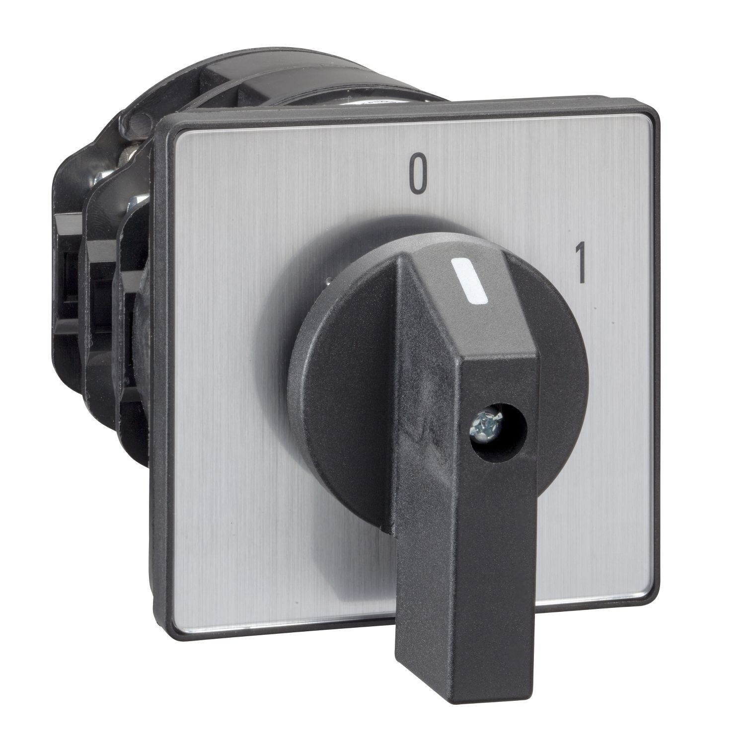 Picture of Cam changeover switch, Harmony K, front mounting, plastic, 4 poles, position 0, 60 degree, 150A, 88x88mm, marked 1/0/2