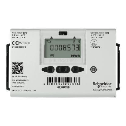 Picture of KD Series Heating And Cooling Meter, R¾ Threaded Brass, 2.5 m³/h Nominal, Flow Meter