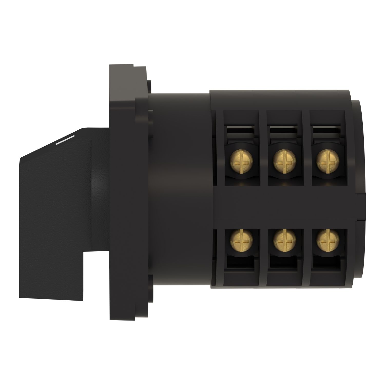 Picture of Cam changeover switch, Harmony K, front mounting, plastic, 3 poles,position 0 30 degree, 63A, 64x64mm front plate marqued 1/0/2
