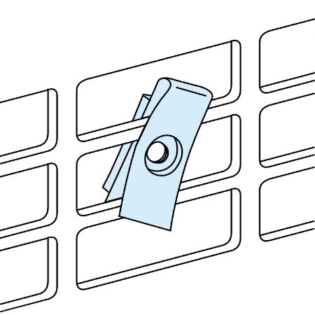 Picture of Clip-nuts, PrismaSeT P and G, set of 20 M4 clip-nuts for slotted mounting plate
