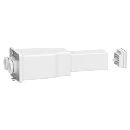 Picture of End feed unit, Canalis KBB, 25/40A, left mounting, 2 circuits, compatible DALI and KNX, whiteRAL9003