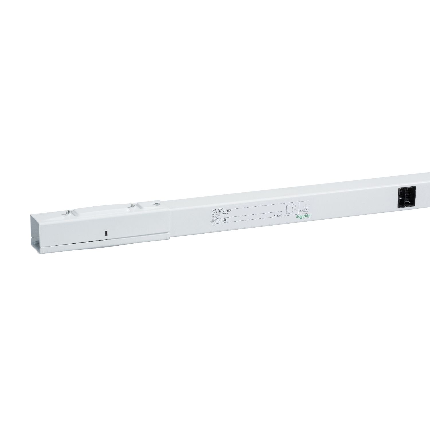 Picture of Straight length, Canalis KBB, 40A, 2 circuits, 3L+N+PE, compatible KNX, 2 control circuits, 5 outlets, 3m, white RAL9003