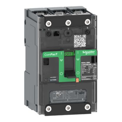 Picture of Circuit breaker, ComPacT NSXm 63E, 16kA/415VAC, 3 poles, TMD trip unit 16A, lugs/busbars