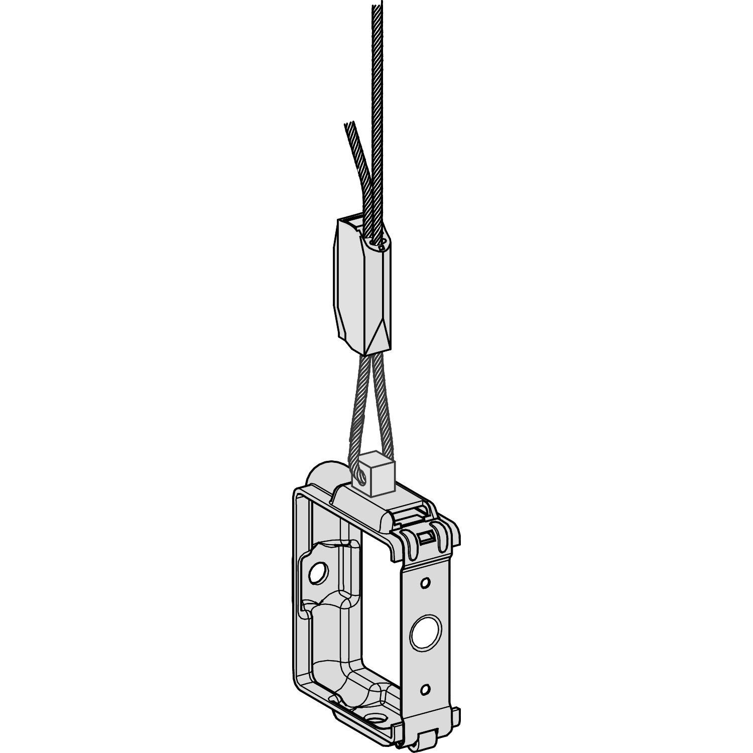 Picture of Cable suspension system, Canalis KBB, 25/40A, bracket with steel cable, steel cable supplied, galvanized version