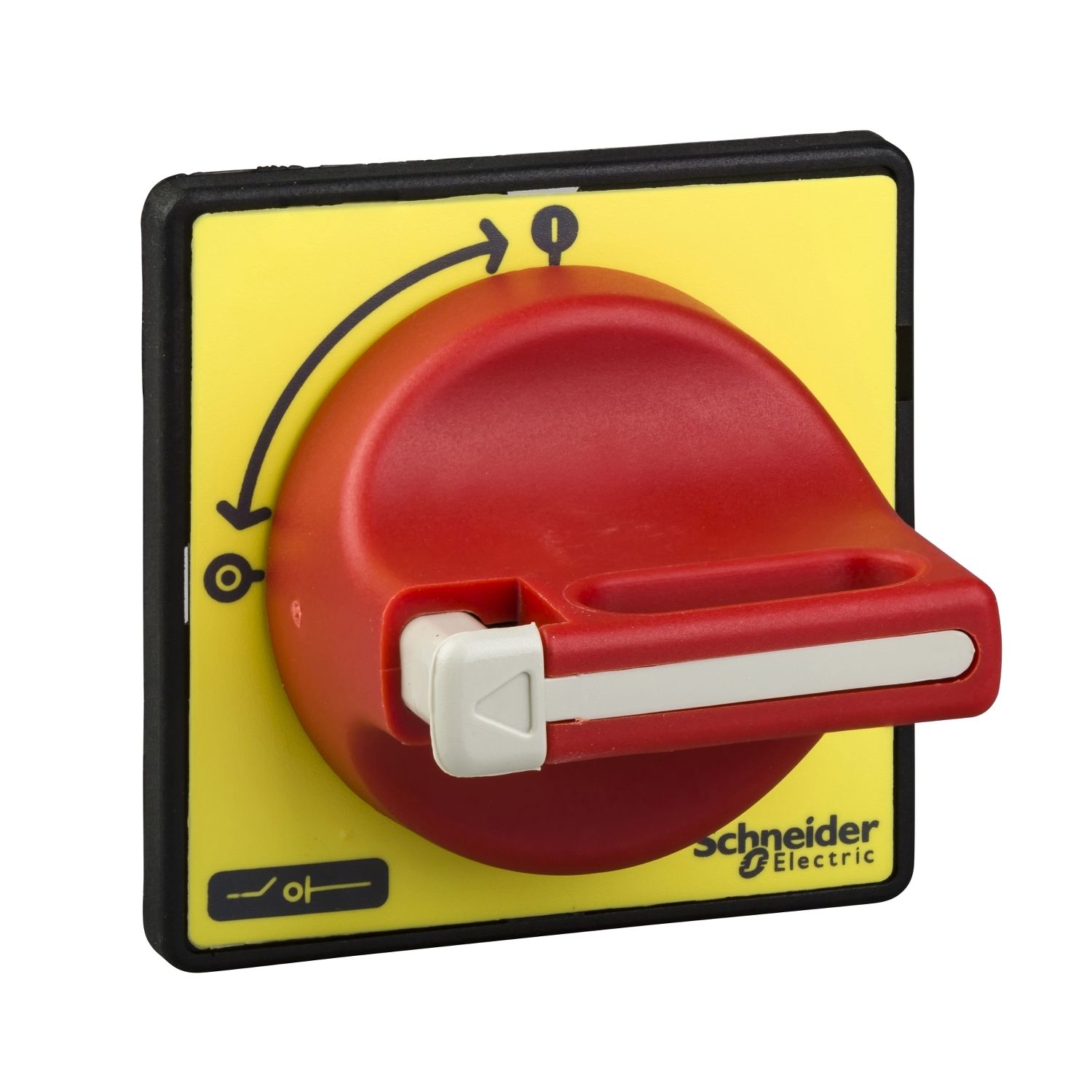 Picture of front and red rotary handle, TeSys Mini-Vario, 1 to 3 padlocking
