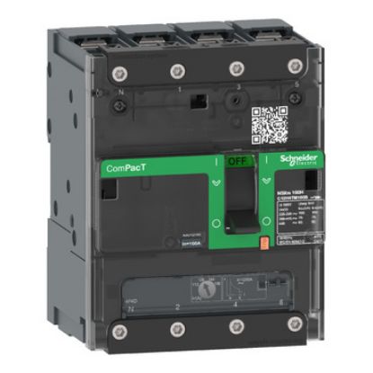 Picture of Circuit breaker, ComPacT NSXm 63B, 25kA/415VAC, 4 poles 4D (neutral fully protected), TMD trip unit 16A, lugs/busbars