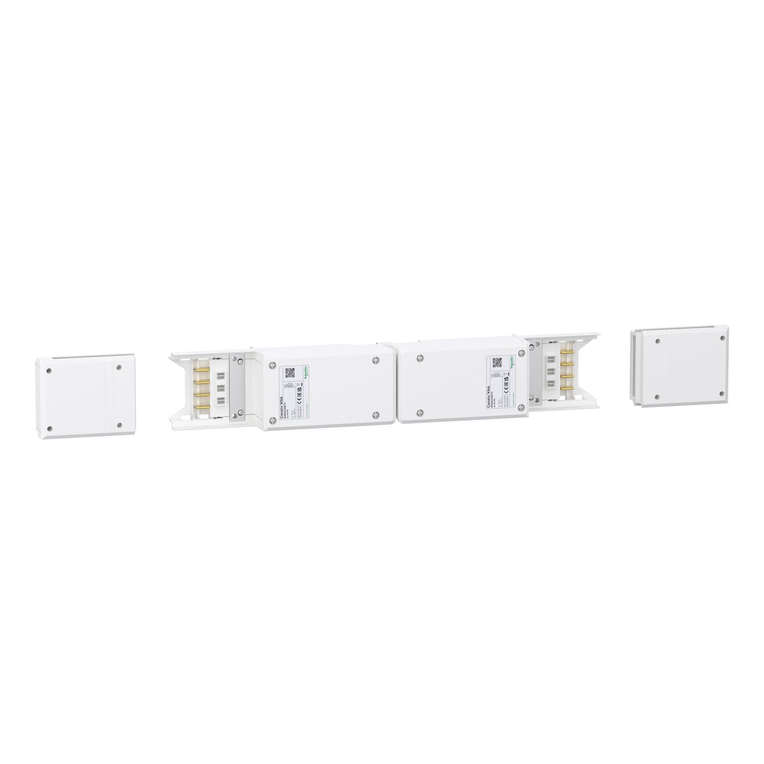 Picture of End feed unit, Canalis KNA, 40/63A, central mounting, polarity 3L+N+PE/3L+PEN, white RAL9001