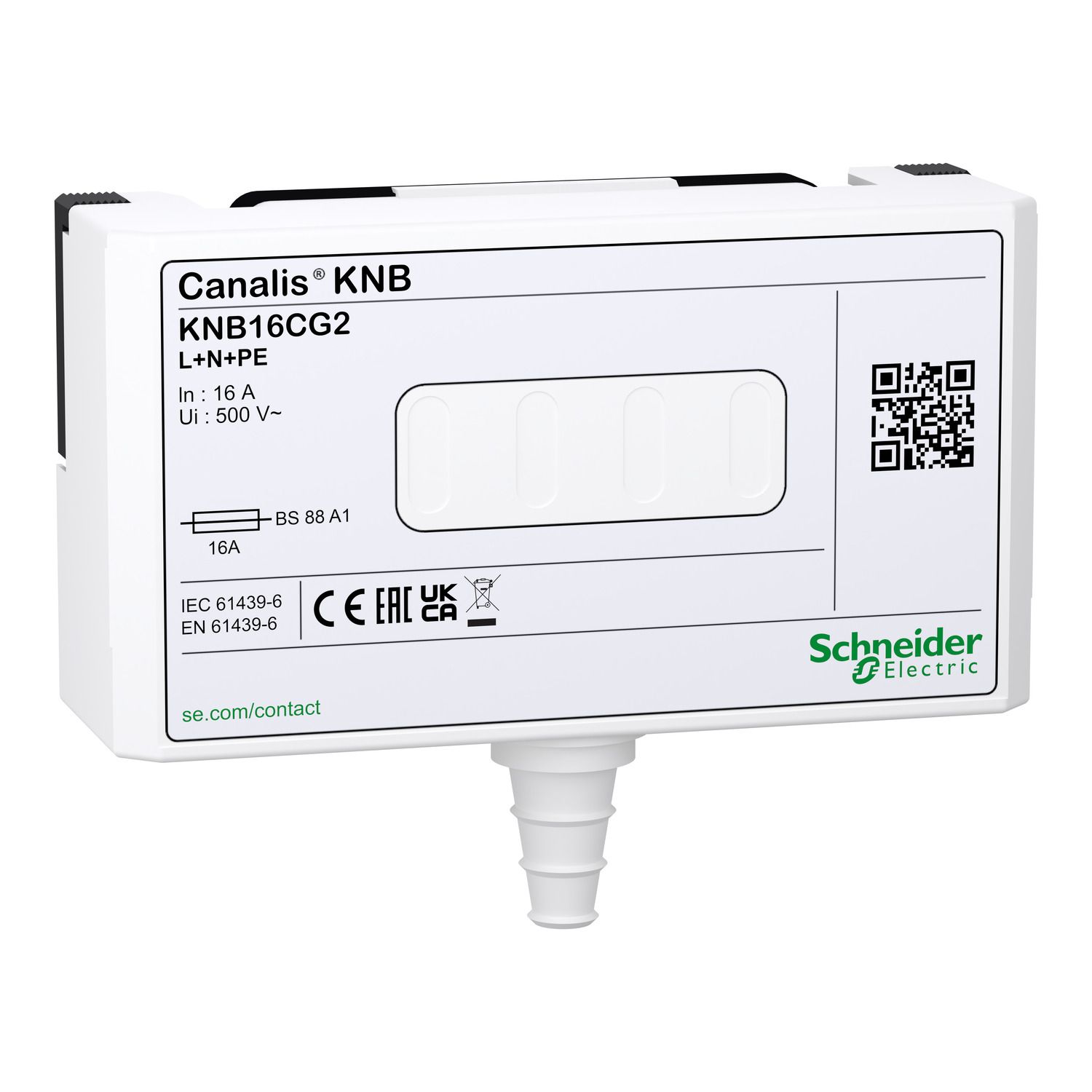 Picture of Tap off unit, Canalis KN, for BS fuses, single phase, 16A, L+N+PE, fuses not provided, IP41