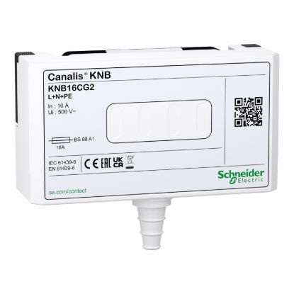 Picture of Tap off unit, Canalis KN, for BS fuses, single phase, 16A, L+N+PE, fuses not provided, IP41