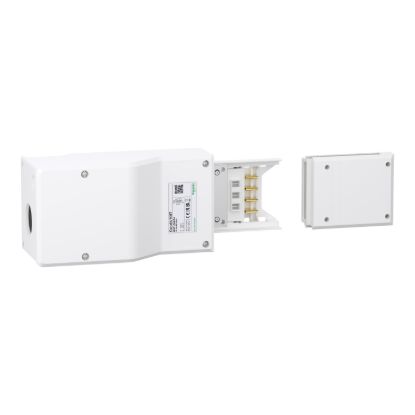 Picture of End feed unit, Canalis KNT, 100A, right or left mounting, 3L+N+PE/3L+PEN, with built-in transmission bus, RAL9001