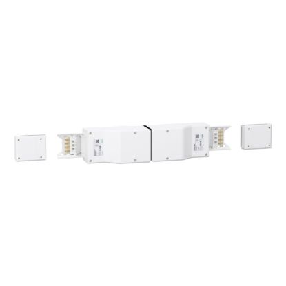 Picture of End feed unit, Canalis KNT, 100A, central mounting, 3L+N+PE/3L+PEN, with built-in transmission bus, RAL9001