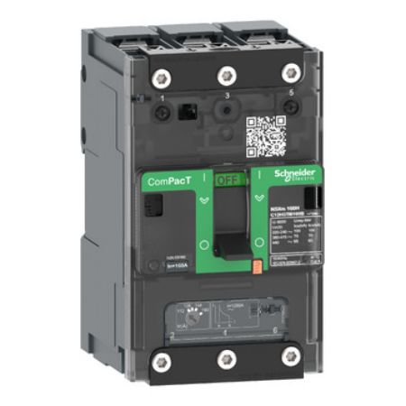Picture of Circuit breaker, ComPacT NSXm 160N, 50kA/415VAC, 3 poles, TMD trip unit 80A, lugs/busbars