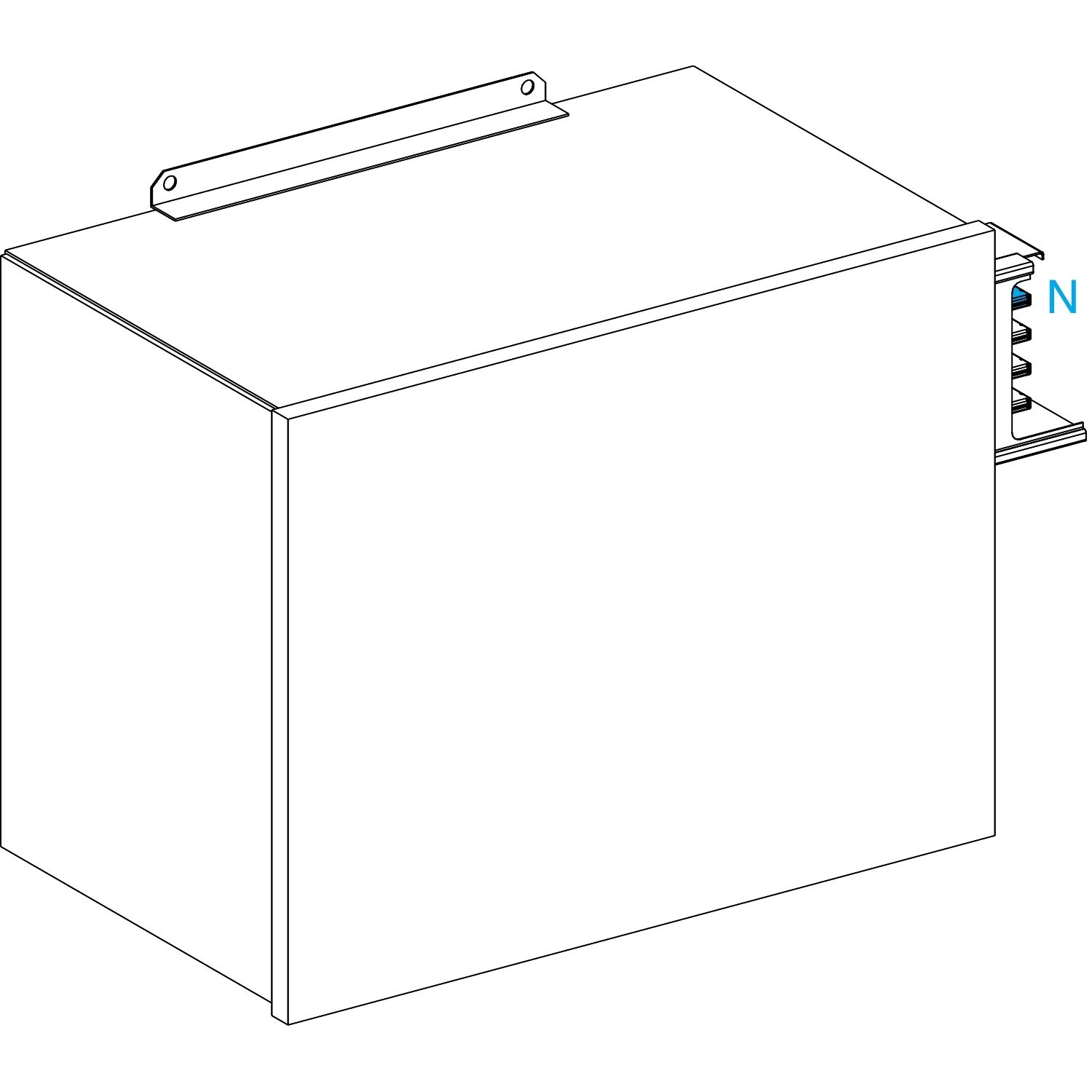 Picture of End feed unit, Canalis KSA1000, aluminium, 800/1000A, left mounting, without line protection, 3L+N+PE, white RAL9001