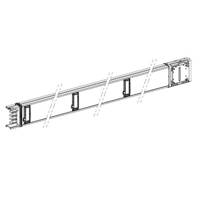 Picture of Horizontal distribution length, Canalis KSA100, aluminium, 100A, fixed length 3m, 6 outlets, 3L+N+PE, white RAL9001