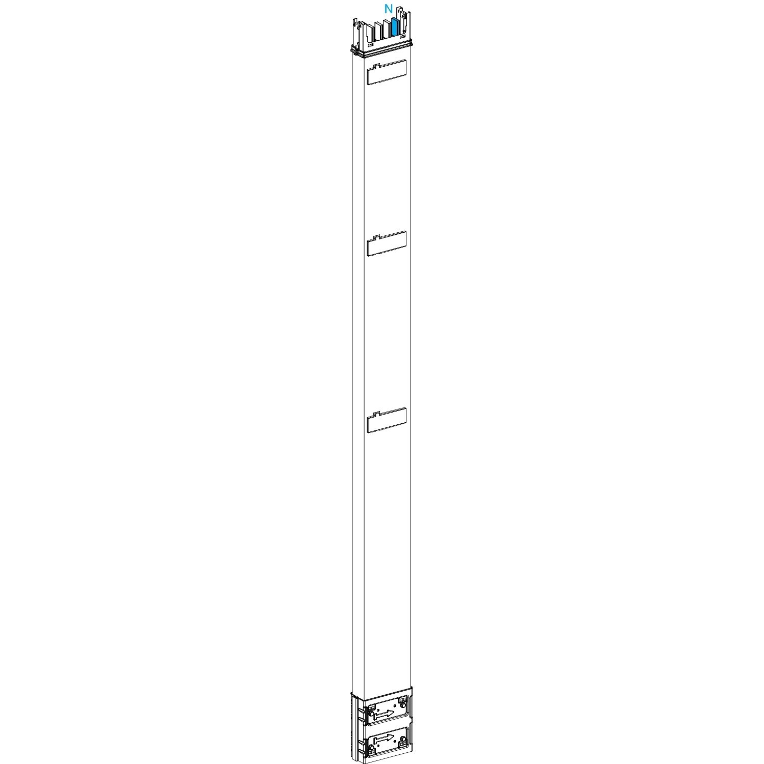 Picture of Vertical distribution length, Canalis KSA100, aluminium, 100A, fixed length 2m, 3 outlets, 3L+N+PE, white RAL9001