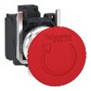 Picture of Emergency stop switching off, Harmony XB4, metal, red mushroom 40mm, 22mm, trigger latching turn to release, 2NC with monitoring