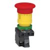 Picture of Emergency stop switching off, Harmony XB5, plastic, red mushroom 40mm, 22mm, trigger latching turn to release, 2NC with monitoring