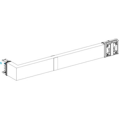Picture of Elbow, Canalis KSA250, aluminium, 100/160/250A, side A made to measure with fire barrier, turns right, 3L+N+PE, RAL9001