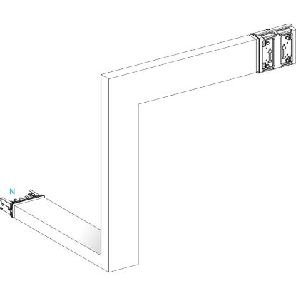 Picture of Multiple, Canalis KSA250, Alu, 100/160/250A, all sides made to measure, downward then turns right, 3L+N+PE, RAL9001