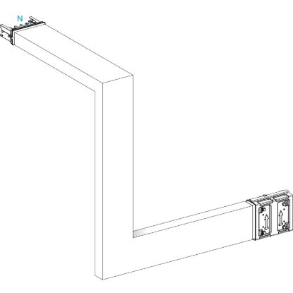 Picture of Multiple, Canalis KSA250, aluminium, 100/160/250A, all sides made to measure, upward then turns right, 3L+N+PE, RAL9001