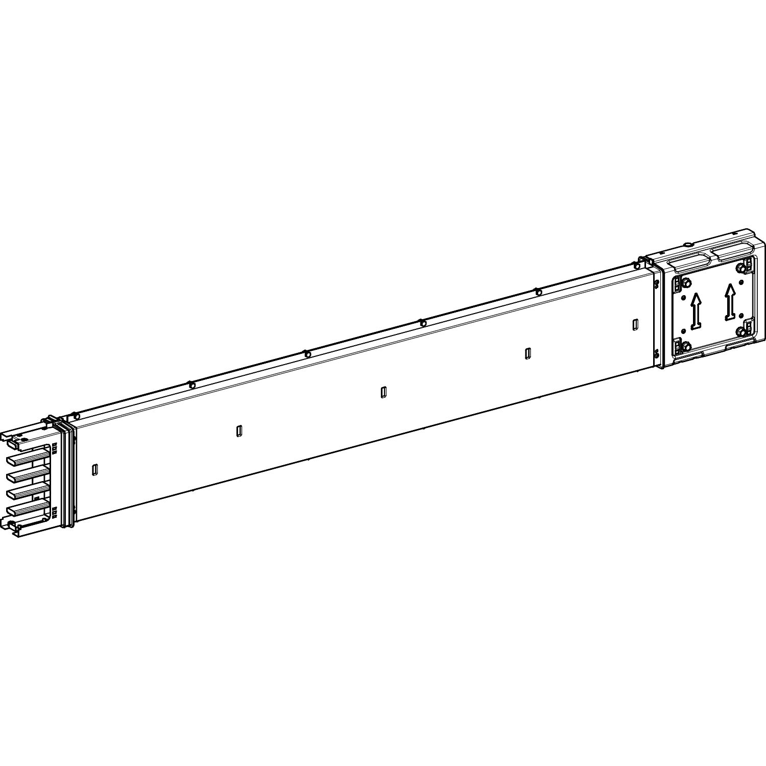 Picture of Horizontal transport length, Canalis KSA250, aluminium, 100/160/250A, made to measure length 0.5-1.9m, 3L+N+PE, RAL9001