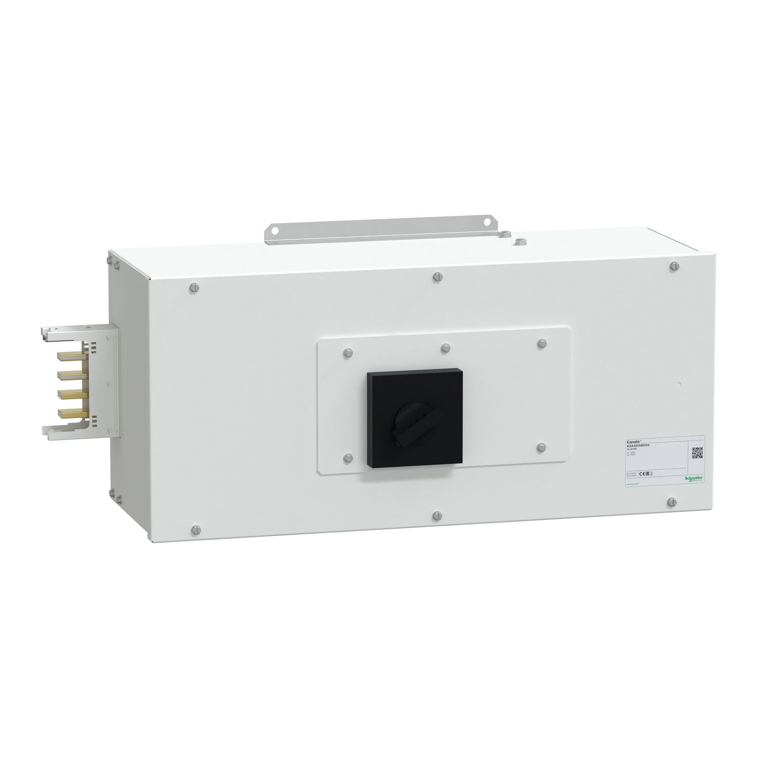 Picture of End feed unit, Canalis KSA400, aluminium, 400A, right mounting, for line protection, polarity 3L+PEN, white RAL9001