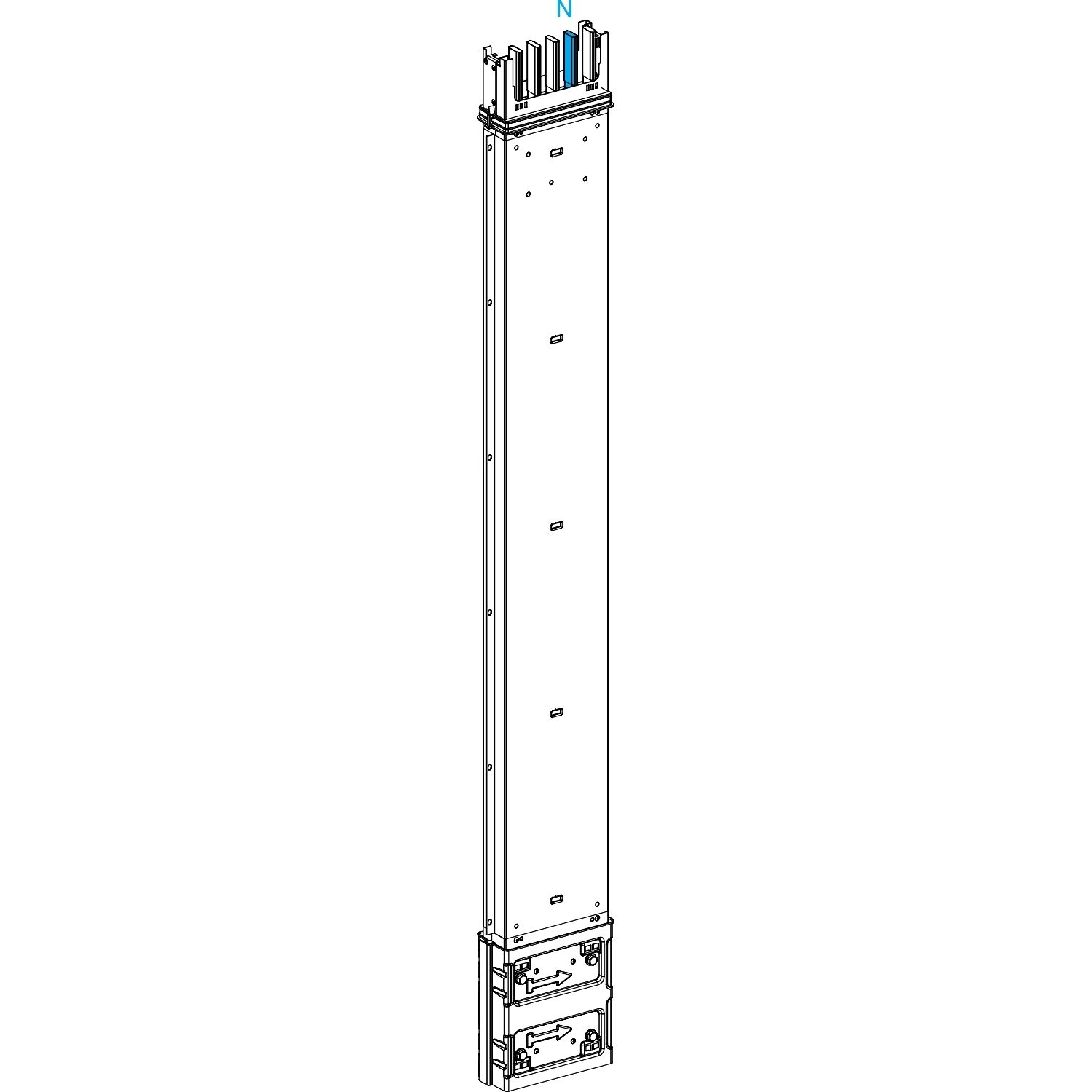 Picture of Vertical transport length, Canalis KSA400, aluminium, 400A, made to measure length 0.5-1.9m, 3L+N+PE, white RAL9001