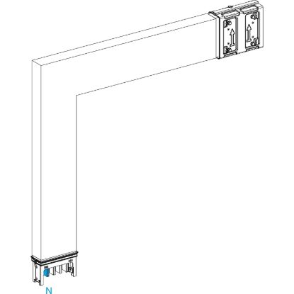Picture of Elbow, Canalis KSA400, aluminium, 400A, sides A/B made to measure, to go downward, 3L+N+PE, white RAL9001