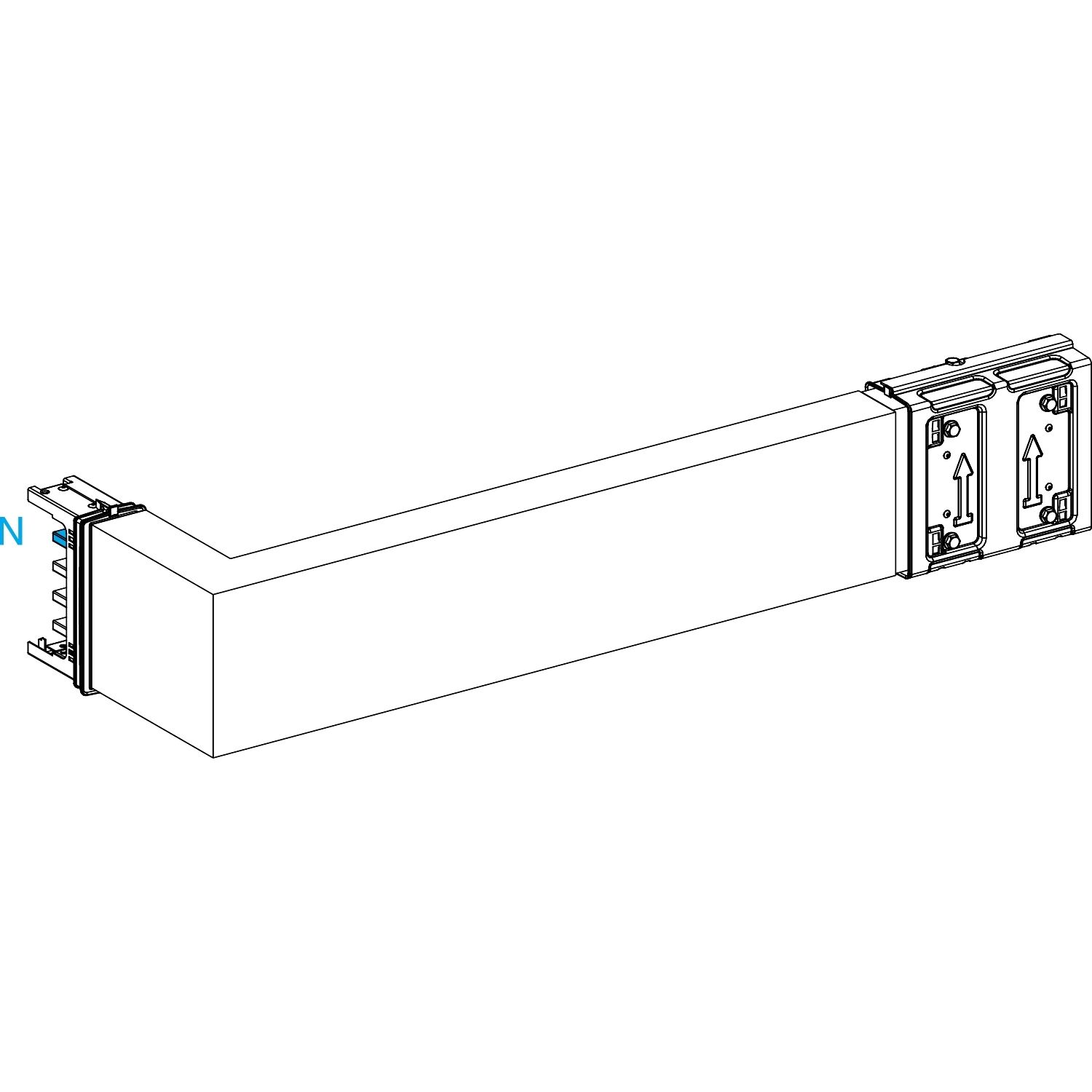 Picture of Elbow, Canalis KSA400, aluminium, 400A, side A made to measure, turns right, 3L+N+PE, white RAL9001