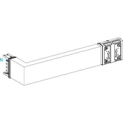 Picture of Elbow, Canalis KSA400, aluminium, 400A, side A made to measure, turns right, 3L+N+PE, white RAL9001