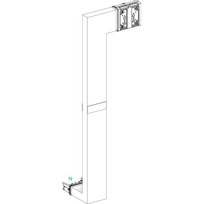 Picture of Multiple, Canalis KSA400, aluminium, 400A, side B made to measure with fire barrier, downward then turns right, RAL9001