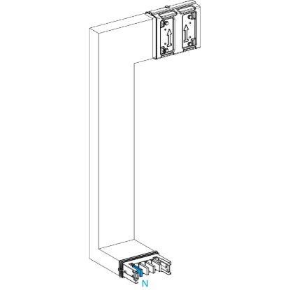 Picture of Multiple, Canalis KSA400, aluminium, 400A, side B made to measure, downward then turns left, 3L+N+PE, white RAL9001