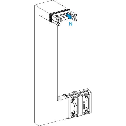Picture of Multiple, Canalis KSA400, aluminium, 400A, side B made to measure, upward then turns left, 3L+N+PE, white RAL9001