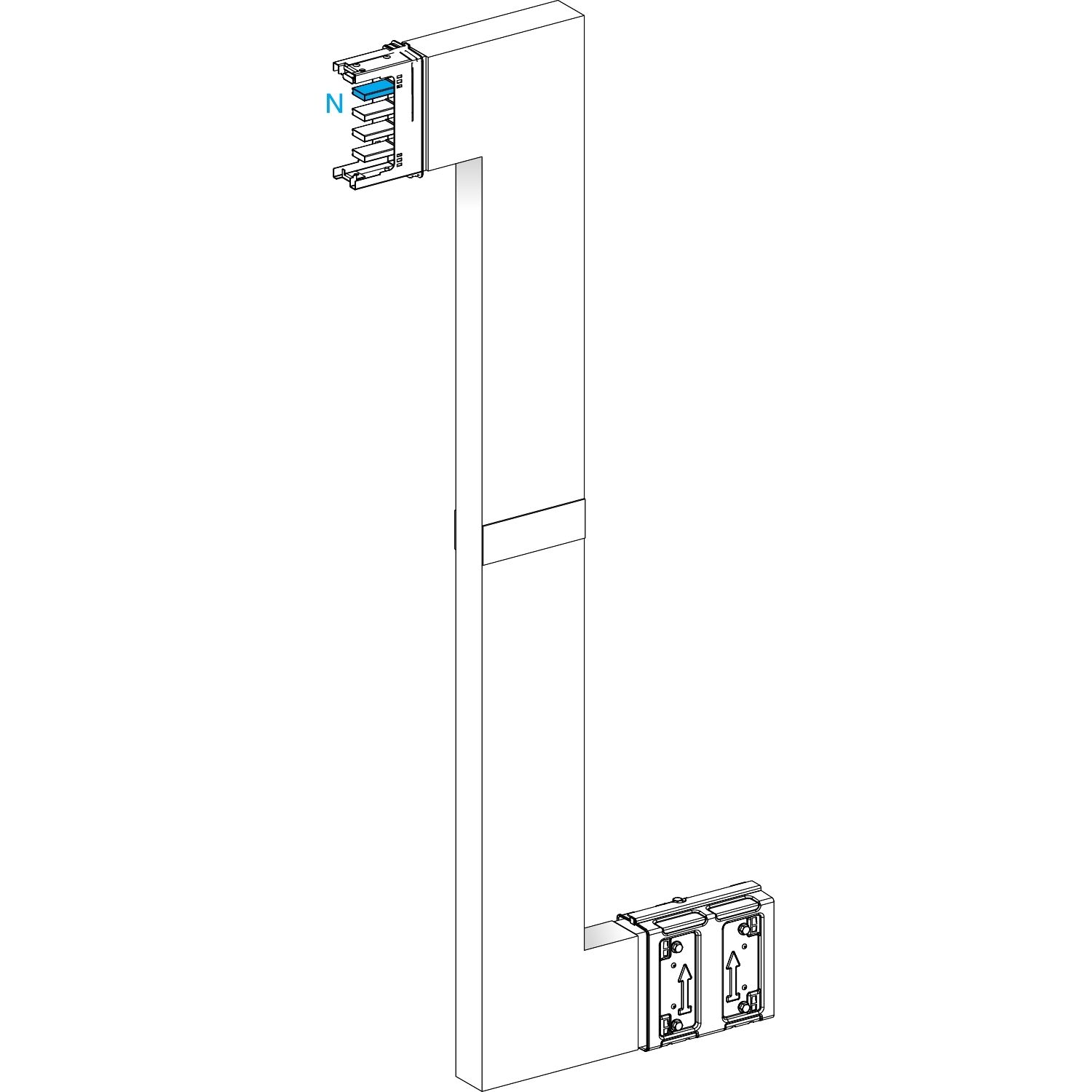Picture of Zed, Canalis KSA400, aluminium, 400A, side B made to measure with fire barrier, upward/downward, 3L+N+PE, white RAL9001