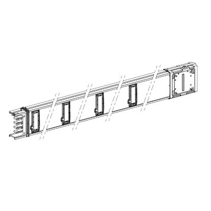 Picture of Horizontal distribution length, Canalis KSA400, aluminium, 400A, fixed length 2m, 8 outlets, 3L+N+PE, white RAL9001