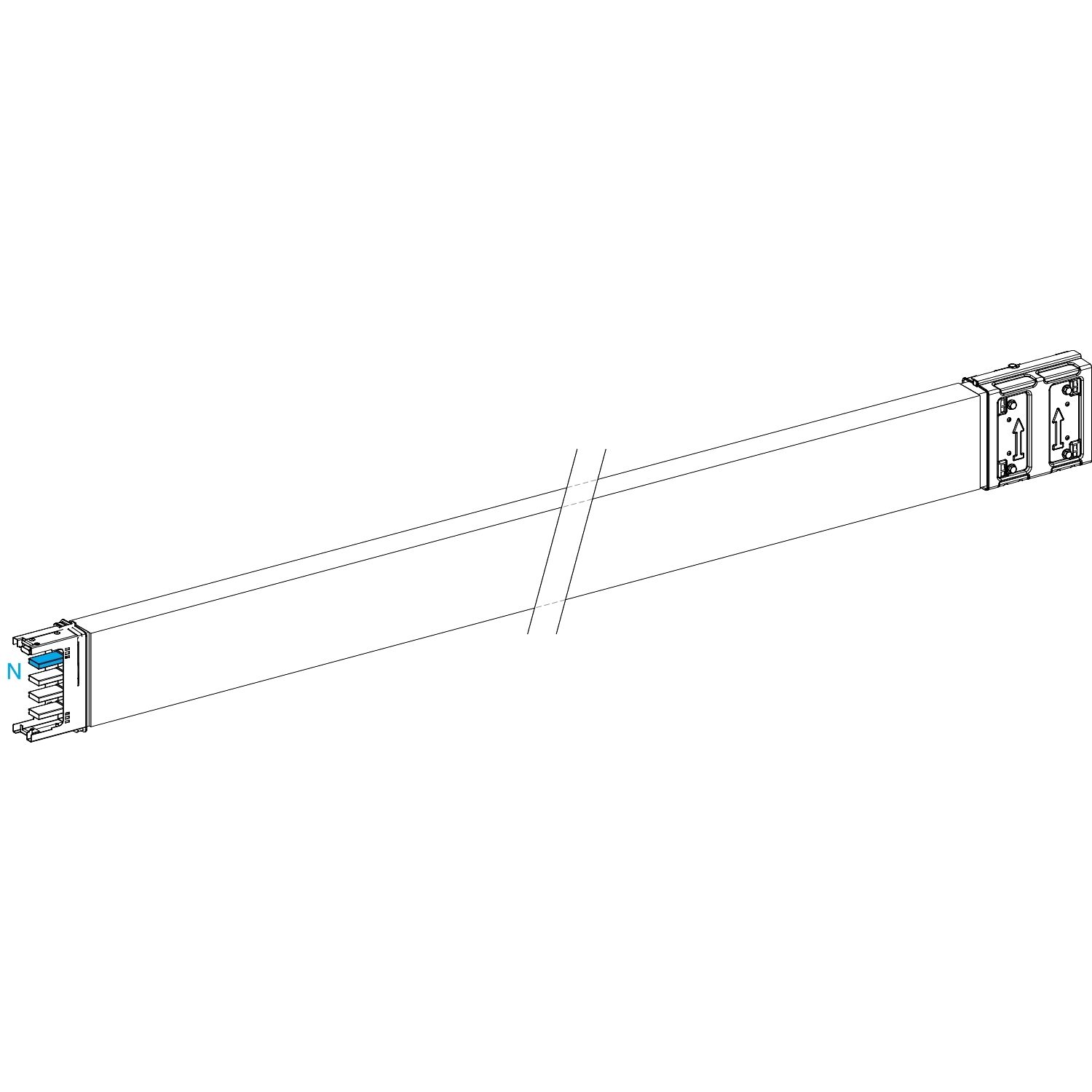 Picture of Horizontal transport length, Canalis KSA400, aluminium, 400A, fixed length 5m, 3L+N+PE, white RAL9001