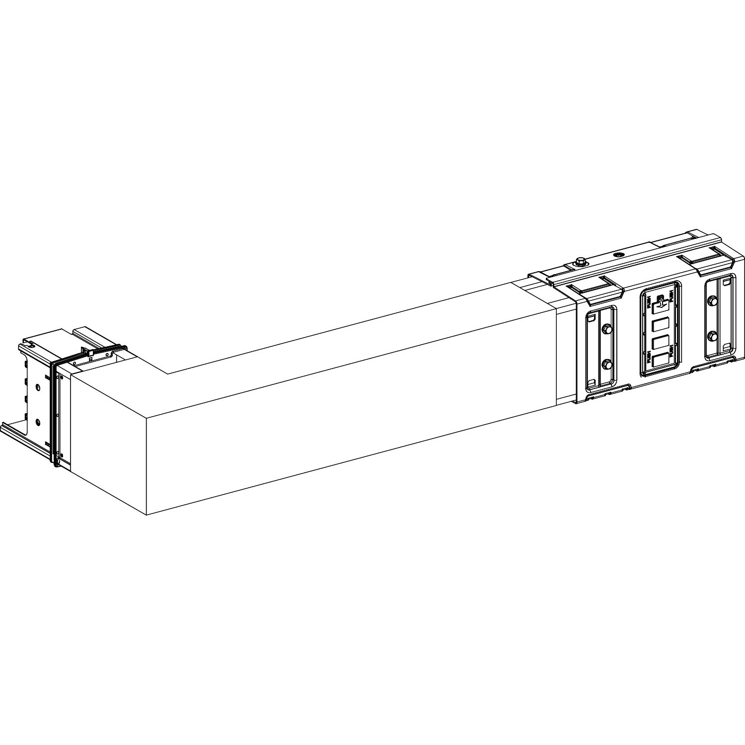 Picture of Elbow, Canalis KSA630, aluminium, 500/630A, side A made to measure, turns right, 3L+N+PE, white RAL9001